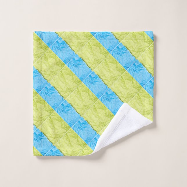 Conjunto De Toalhas green and blue blocks (Pano de lavar)