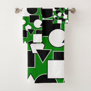 Conjunto De Toalhas Green Bauhaus Collage