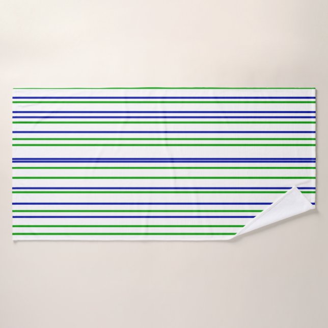 Conjunto De Toalhas Green blue purple stripes modern custom pattern (Toalha de Banho)