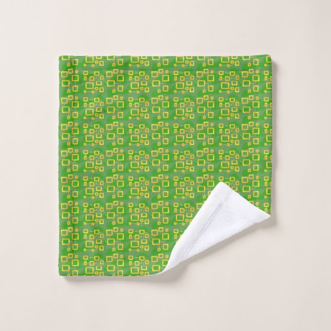 Conjunto De Toalhas Green Geometric (Pano de lavar)
