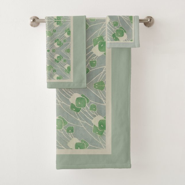 Conjunto De Toalhas Green Geométrico 1915 Hannah Borger Overbeck (Insitu)