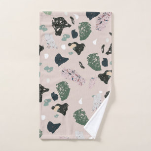 Conjunto De Toalhas Green Terrazzo Pattern