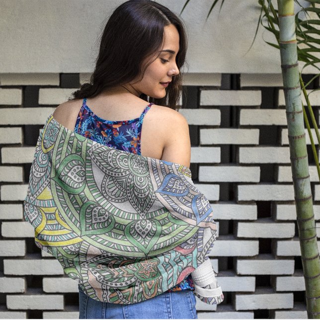 Conjunto De Toalhas Green Yellow Blue Pink Paisley Flowers (Criador carregado)