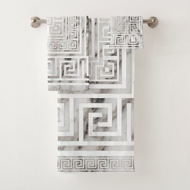 Conjunto De Toalhas Grego Meander - Texturas-chave gregas do mármore b (Insitu)