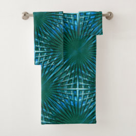 Conjunto De Toalhas Grelha ciana pontiaguda com aspecto soprado ou inf