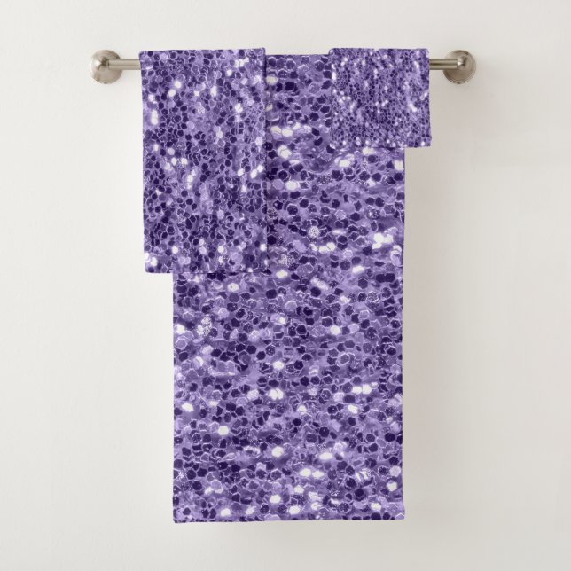 Conjunto De Toalhas Grelhas roxas ultra violetas (Insitu)