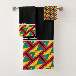 Conjunto De Toalhas GRENADA FLAG Personalizado Escritura NEGRA