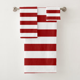 Conjunto De Toalhas Greve Vermelha e Branca de Crimson