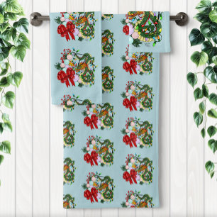 Conjunto De Toalhas Grinalda de Natal do Dragão Chinês