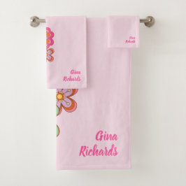Conjunto De Toalhas Groovy Retro 60s Hippie Bath Towel