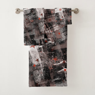 Conjunto De Toalhas Grunge, abstrato.