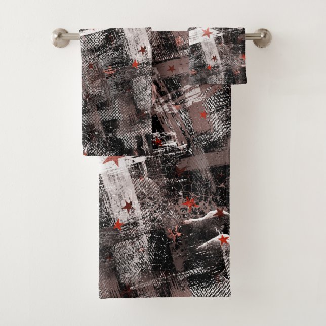Conjunto De Toalhas Grunge, abstrato. (Insitu)