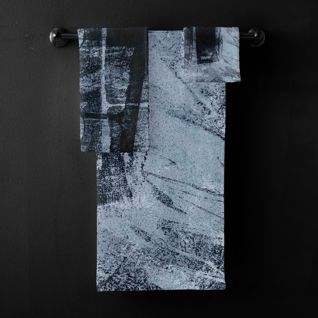 Conjunto De Toalhas Grunge de Grafite pintado | Marinho escuro e azul  (Criador carregado)