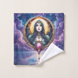 Conjunto De Toalhas Guardiã dos Sonhos Presa à Lua – Guardiã da Noite.