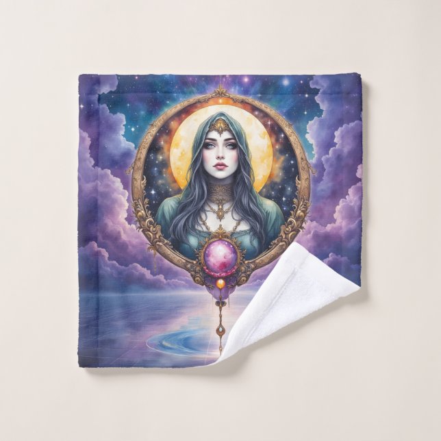Conjunto De Toalhas Guardiã dos Sonhos Presa à Lua – Guardiã da Noite. (Pano de lavar)