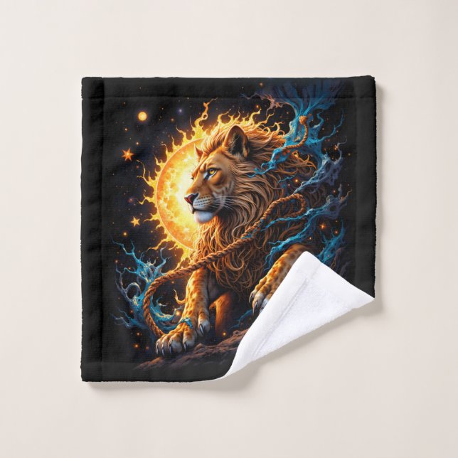 Conjunto De Toalhas Guardião do Limiar Solar – Leão do Equilíbrio (Pano de lavar)