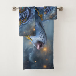 Conjunto De Toalhas Guardião Iluminado pela Lua do Véu de Safira.