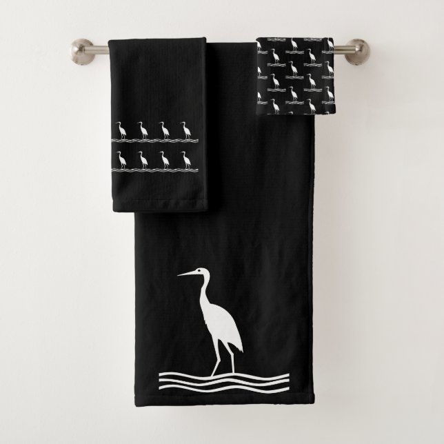 Conjunto De Toalhas guindaste Bath Black and white tower (Insitu)