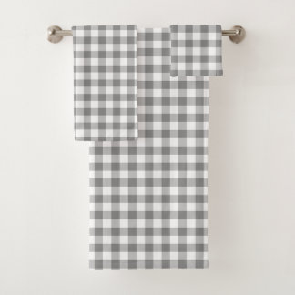 Conjunto De Toalhas Guingão simples das cinzas e do branco