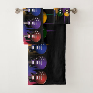 Conjunto De Toalhas Guitarra coloridas