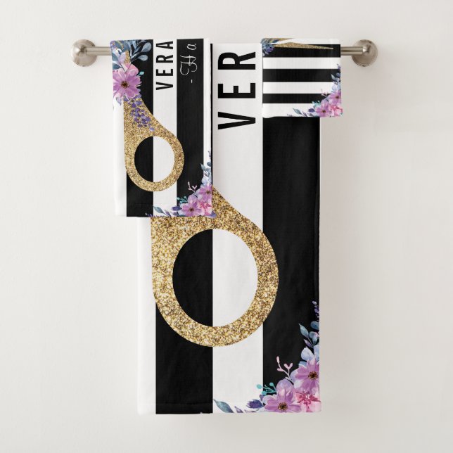 Conjunto De Toalhas Hair Stylist Glitter Scissor Beaupes floral (Insitu)