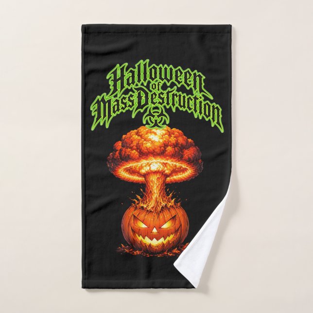 Conjunto De Toalhas Halloween de Destruição Nuclear Abóbora-Lanterna (Toalha de mão)