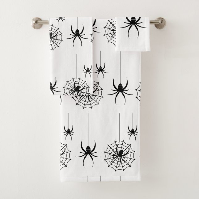 Conjunto De Toalhas Halloween Spider Webs Pattern Spooky Cobweb (Insitu)