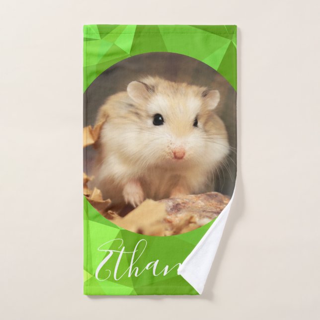 Conjunto De Toalhas HammyVille - Nome Personalizado do Hamster Robo (Toalha de mão)