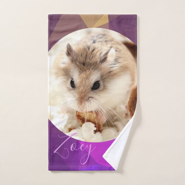 Conjunto De Toalhas HammyVille - Nome Personalizado do Hamster Robo (Toalha de mão)