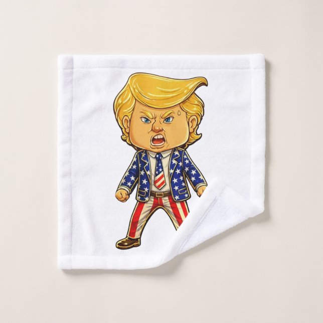Conjunto De Toalhas Happy Trump, Funny Trump, Funny Meme Chibi Cartoon (Pano de lavar)