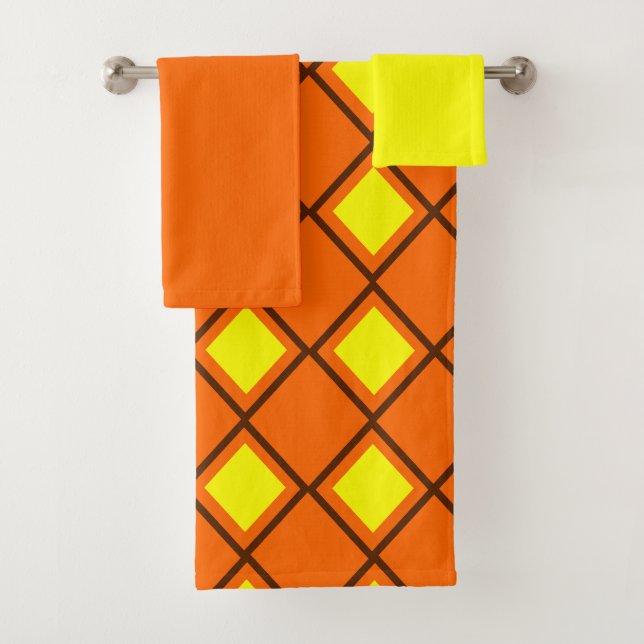 Conjunto De Toalhas Harlequin dos anos 70 (Insitu)