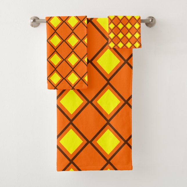 Conjunto De Toalhas Harlequin dos anos 70 (Insitu)