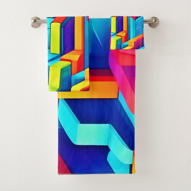 Conjunto De Toalhas Harmonia Abstrata Geométrica (Insitu)