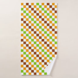 Conjunto De Toalhas Harvest diagonal checkerboard pattern