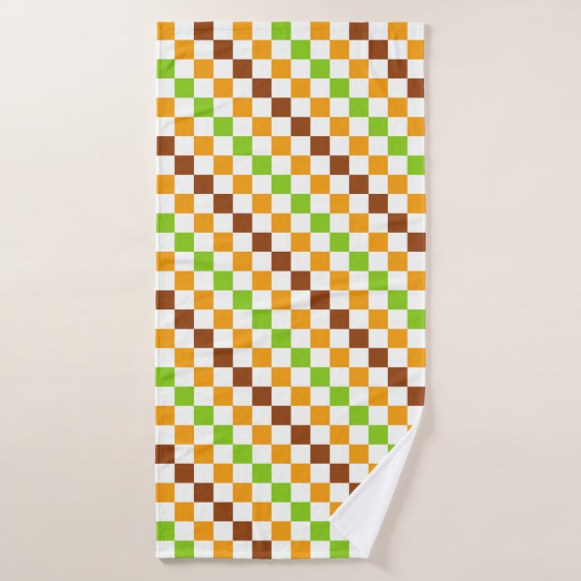 Conjunto De Toalhas Harvest diagonal checkerboard pattern (Toalha de Banho)