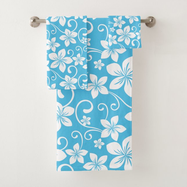 CONJUNTO DE TOALHAS HAWAIANAZUL (AZUL) (Insitu)