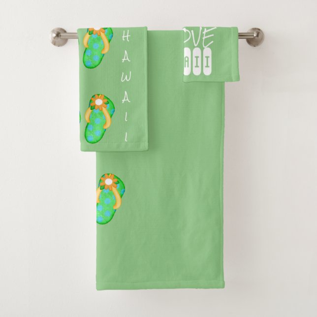 CONJUNTO DE TOALHAS HAWAII ALOHA COLLECTION - BANHO DE BANDA (Insitu)