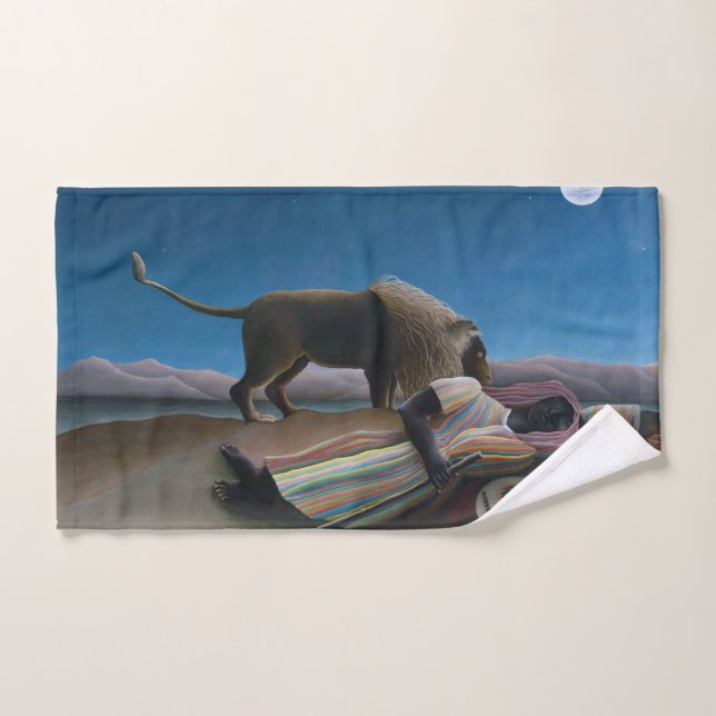 Conjunto De Toalhas Henri Rousseau - A Cigana Adormecida (Toalha de mão)