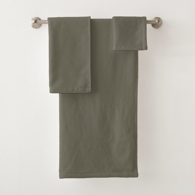 Conjunto De Toalhas Herança Moderna Carvão Sólido Oliva (Insitu)