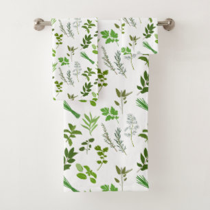 Conjunto De Toalhas Herbáceas de Cozinhar verde