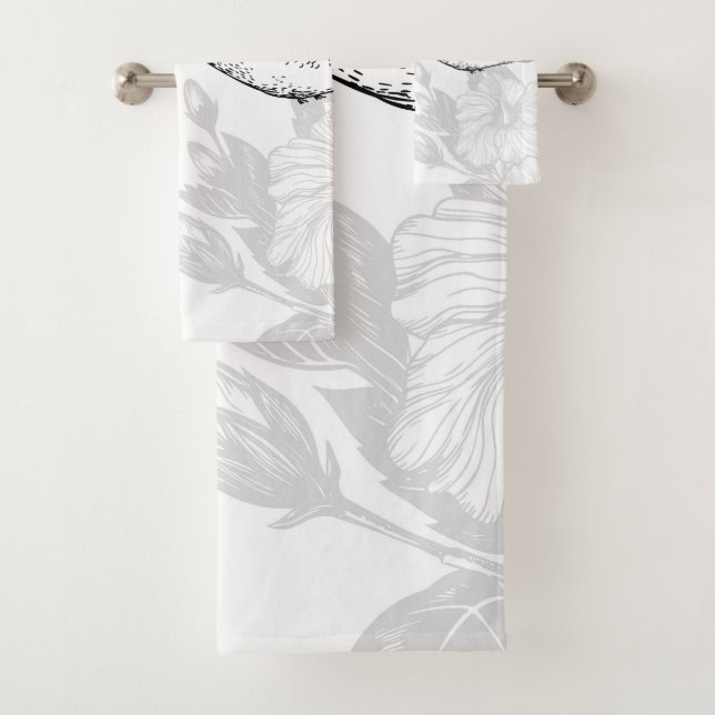 Conjunto De Toalhas Hibiscus e beija-flor (Insitu)