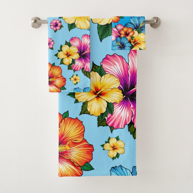 Conjunto De Toalhas Hibiscus tropical (Insitu)
