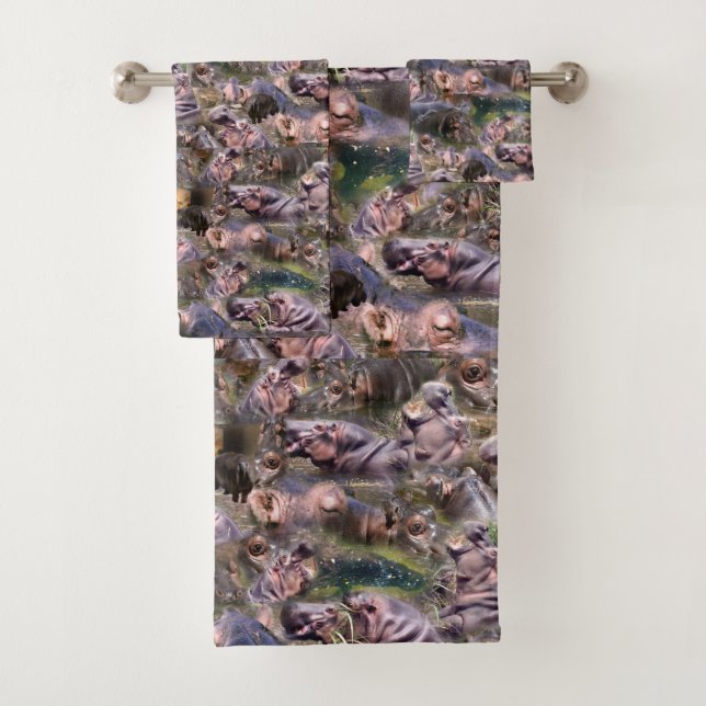 Conjunto De Toalhas Hippo Picture Collarge, (Insitu)