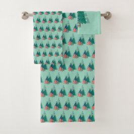 Conjunto De Toalhas Holiday Evergreens Design