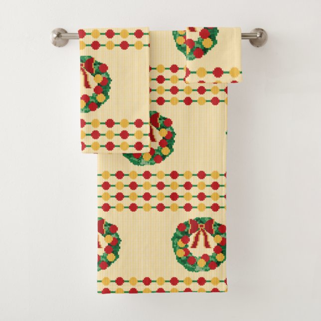Conjunto De Toalhas Holiday Wreath Knit (Insitu)