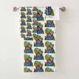 Conjunto De Toalhas Home Art Bonito De Aquarela