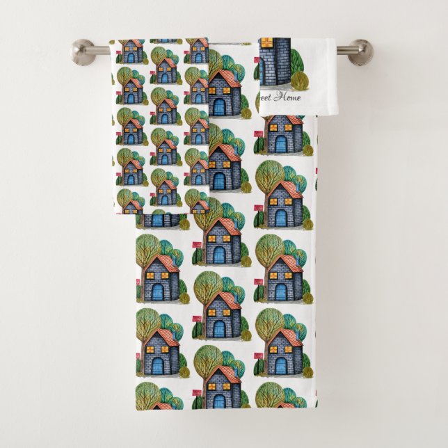 Conjunto De Toalhas Home Art Bonito De Aquarela (Insitu)