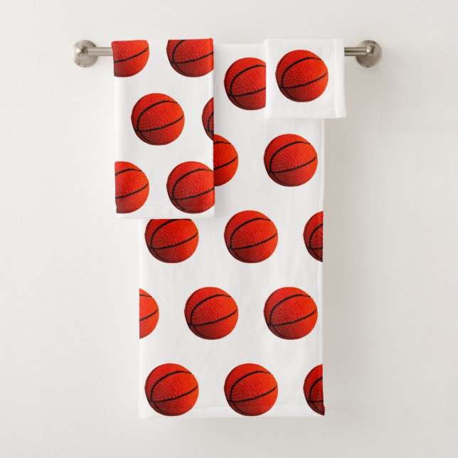 Conjunto De Toalhas Hoops de basquete Laranja Black Basketball 4Scot (Insitu)