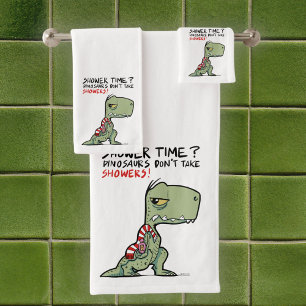 Conjunto De Toalhas Hora do chá? Cartoon T-Rex Dinossaur Engraçado
