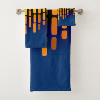 Conjunto De Toalhas horizonte abstrato, azul, amarelo, preto